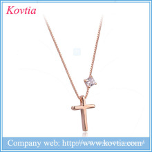 2015 новый продукт моде ручной западной лояльности оптовой циркон золото христианской крест ожерелье